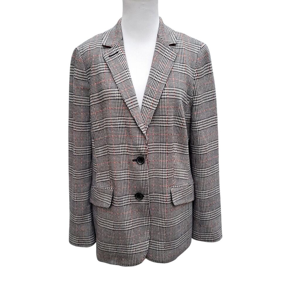 Talbots Aberdeen Blazer Jacket Knit Cotton Poly Stretch Academia Career Sz 12
